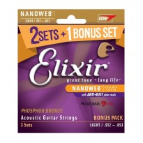 Elixir Bonus 3 Pack Acoustic Strings